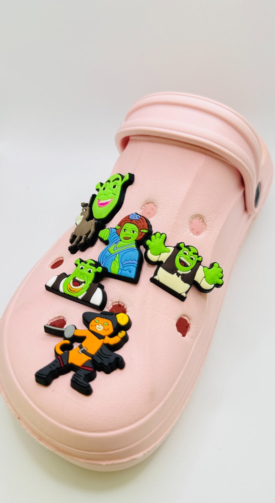 Shrek shoe charms, set of 6, for Crocs-style clogs
