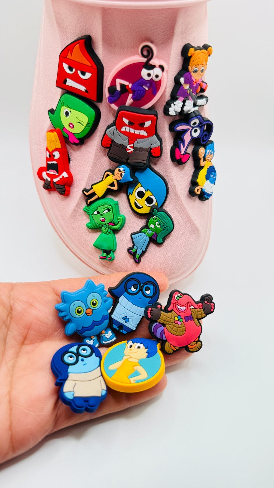 Inside Out shoe charms, set of 17, for Crocs-style clogs