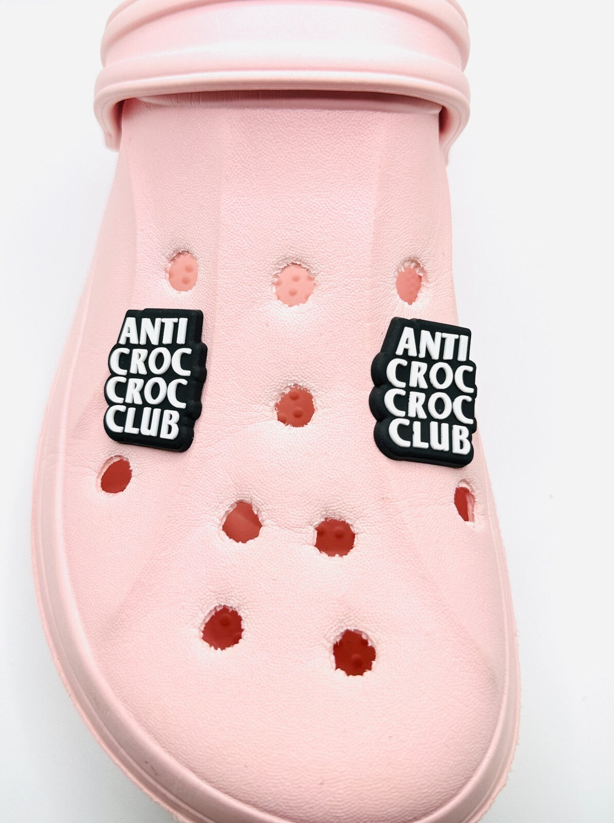Anti Club shoe charms, set of 2, for Crocs-style clogs