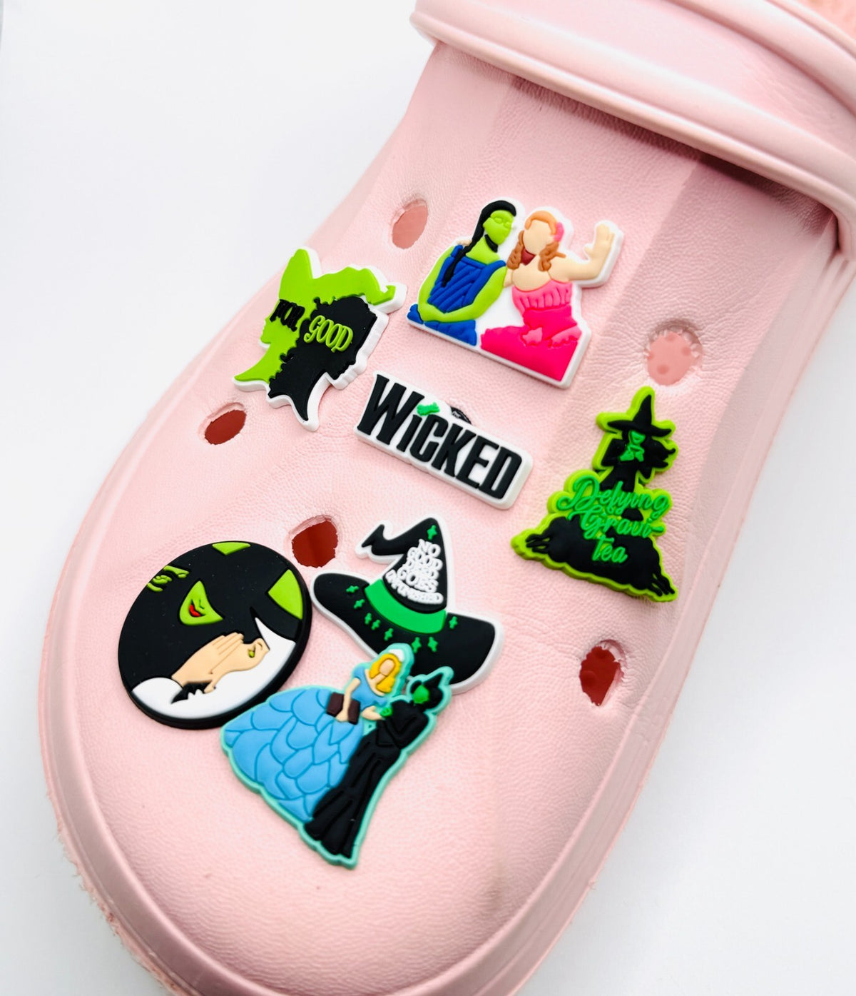 Wicked shoe charms, set of 7, for Crocs-style clogs