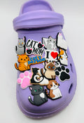 Cats shoe charms, set of 14, for Crocs-style clogs