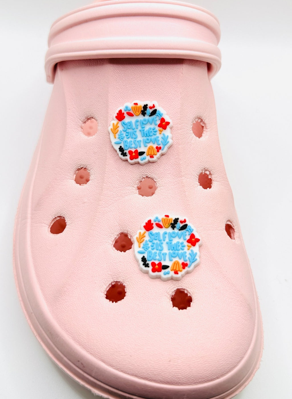 Self Love is Best shoe charms, set of 2, for Crocs-style clogs