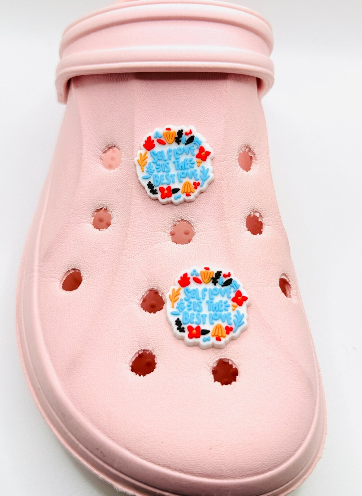Self Love is Best shoe charms, set of 2, for Crocs-style clogs