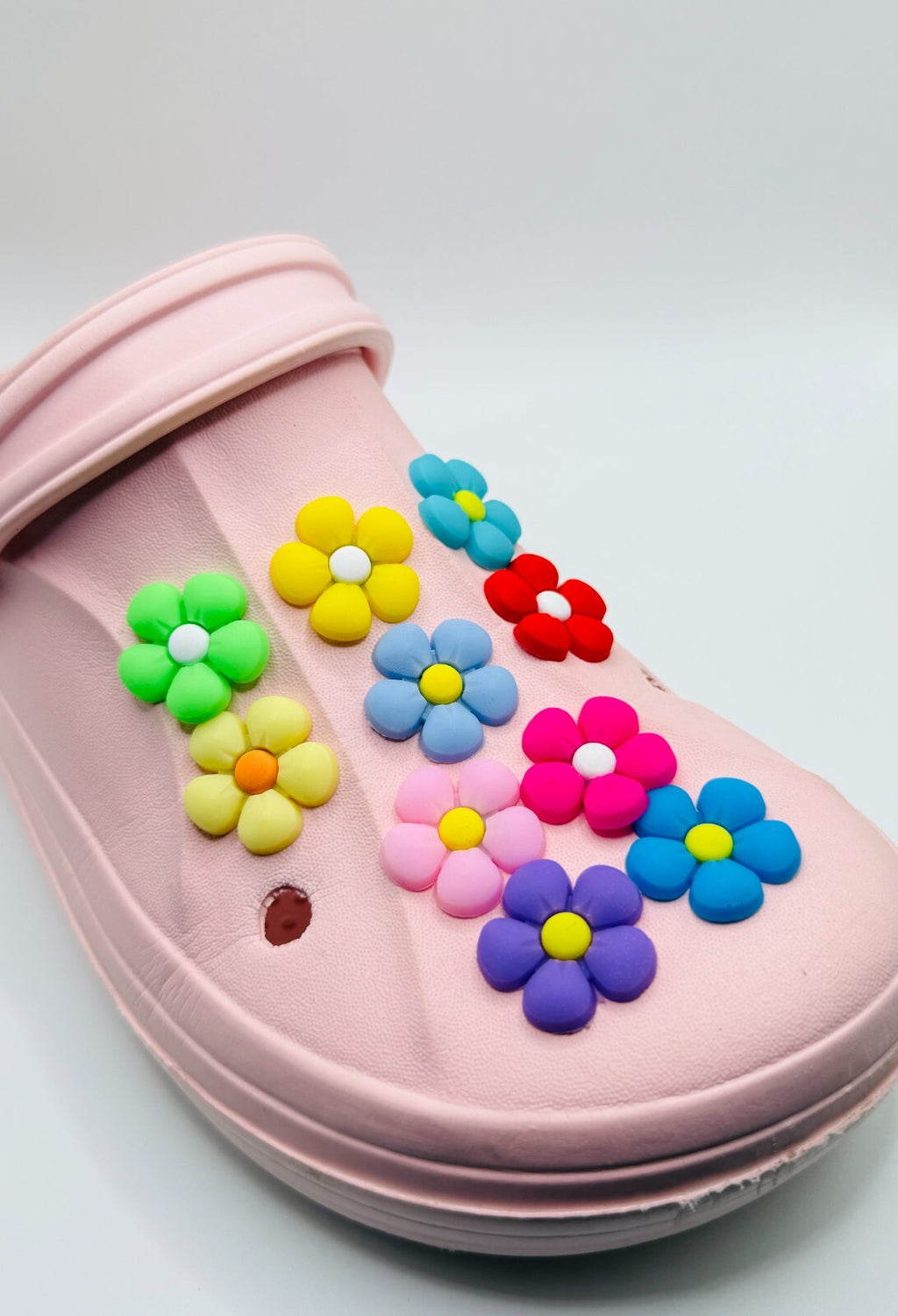 Flowers shoe charms, set of 10, for Crocs-style clogs
