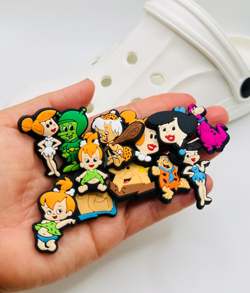 Flinstones shoe charms for Crocs-style clogs