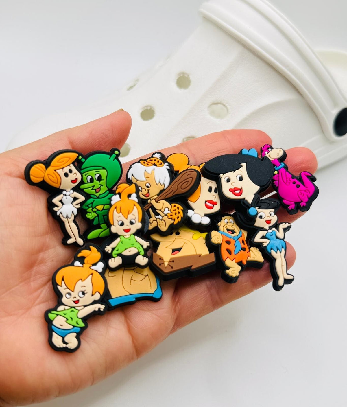 Flinstones shoe charms for Crocs-style clogs
