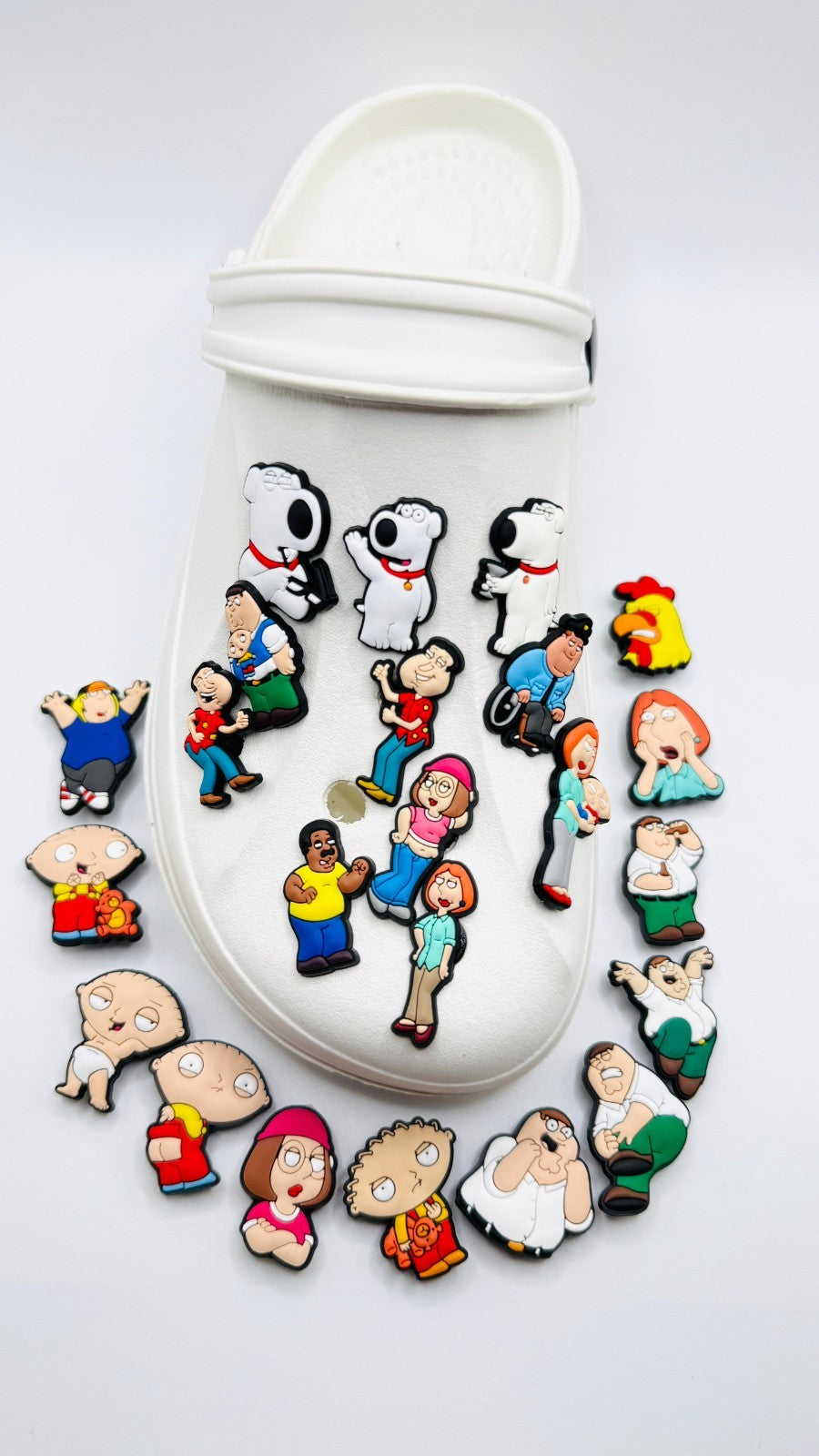 Family Guy shoe charms, set of 23, for Crocs-style clogs