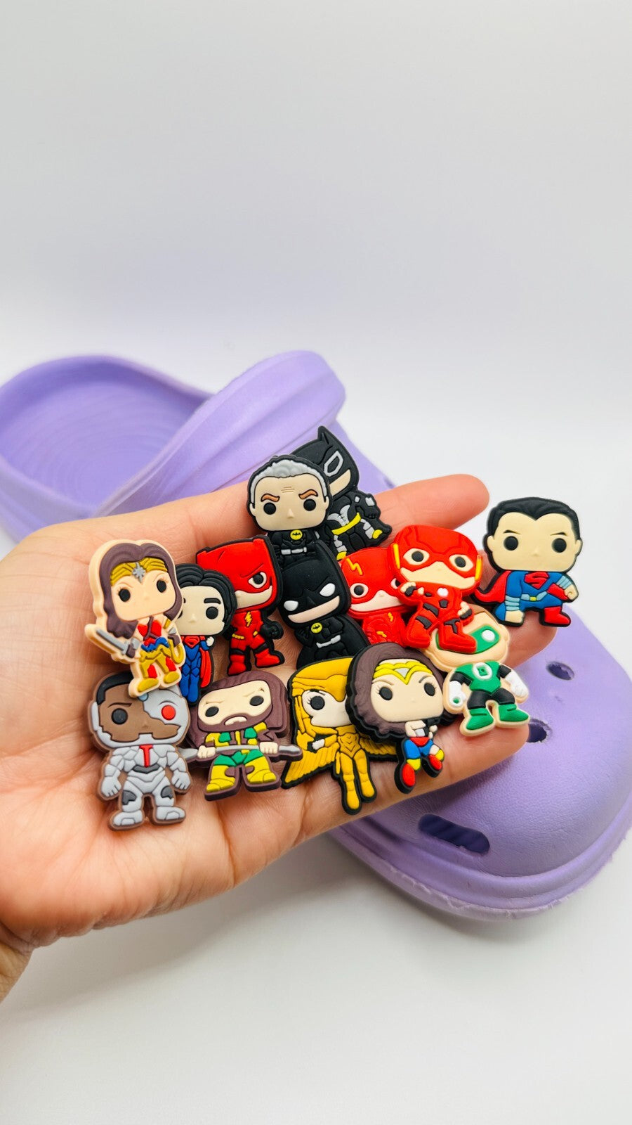 DC shoe charms, set of 14, for Crocs-style clogs