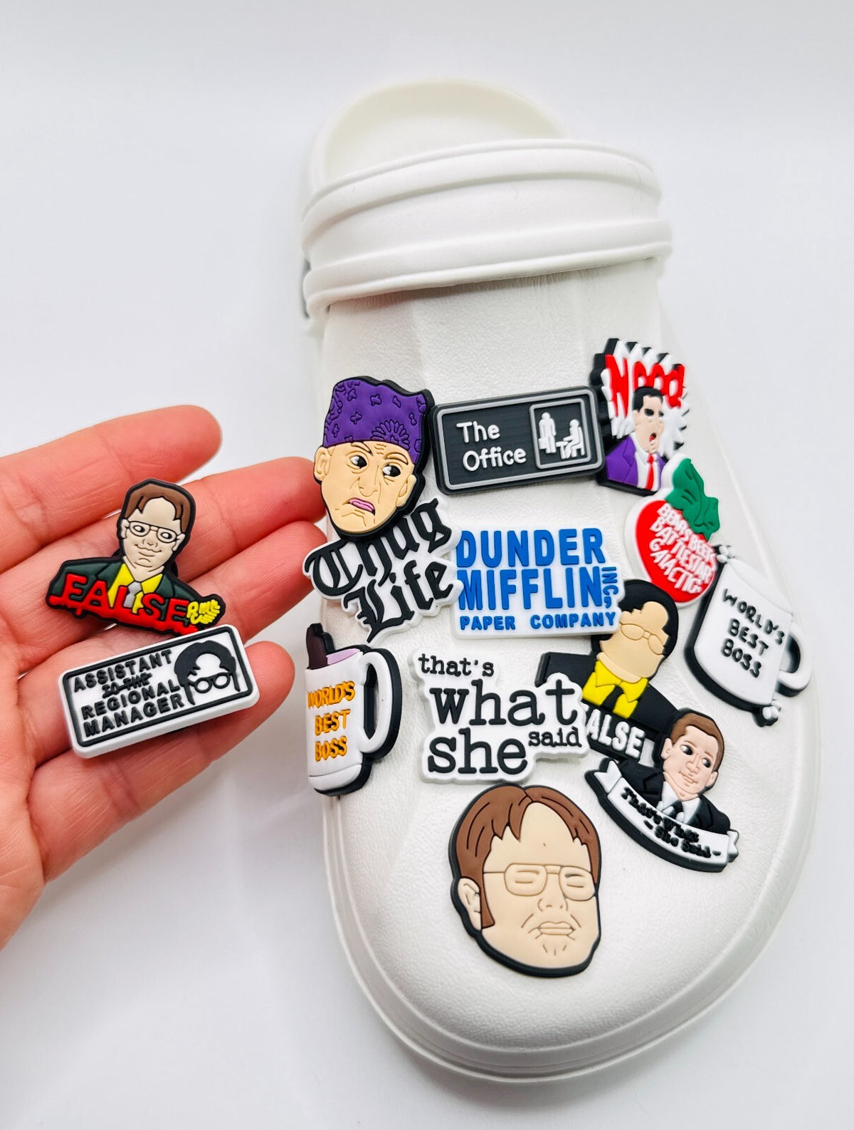 The Office shoe charms, set of 14, for Crocs-style clogs