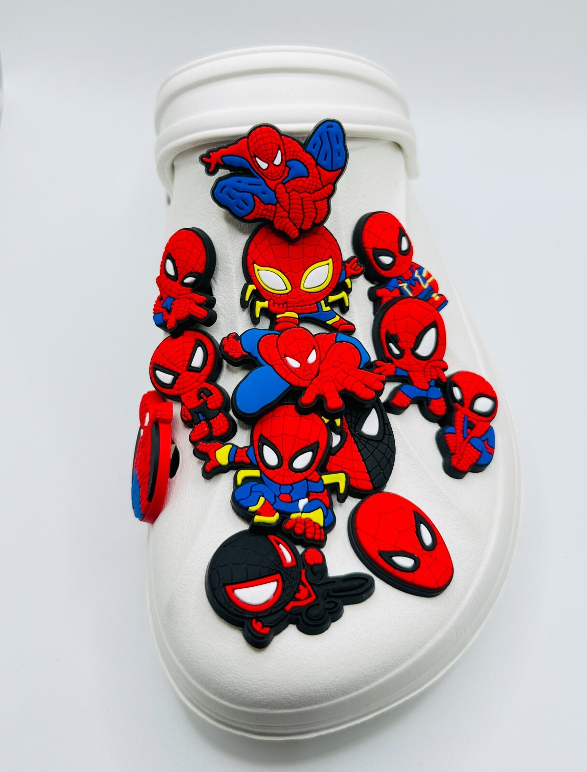 Spiderman shoe charms, set of 13, for Crocs-style clogs