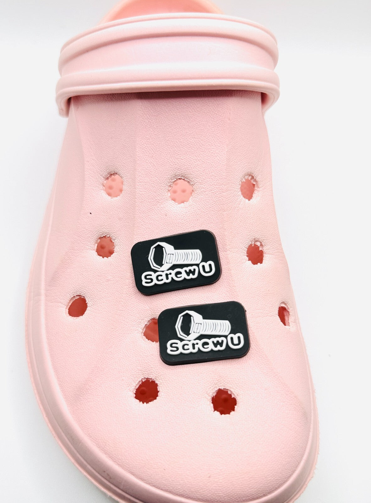 Screw U You shoe charms, set of 2, for Crocs-style clogs