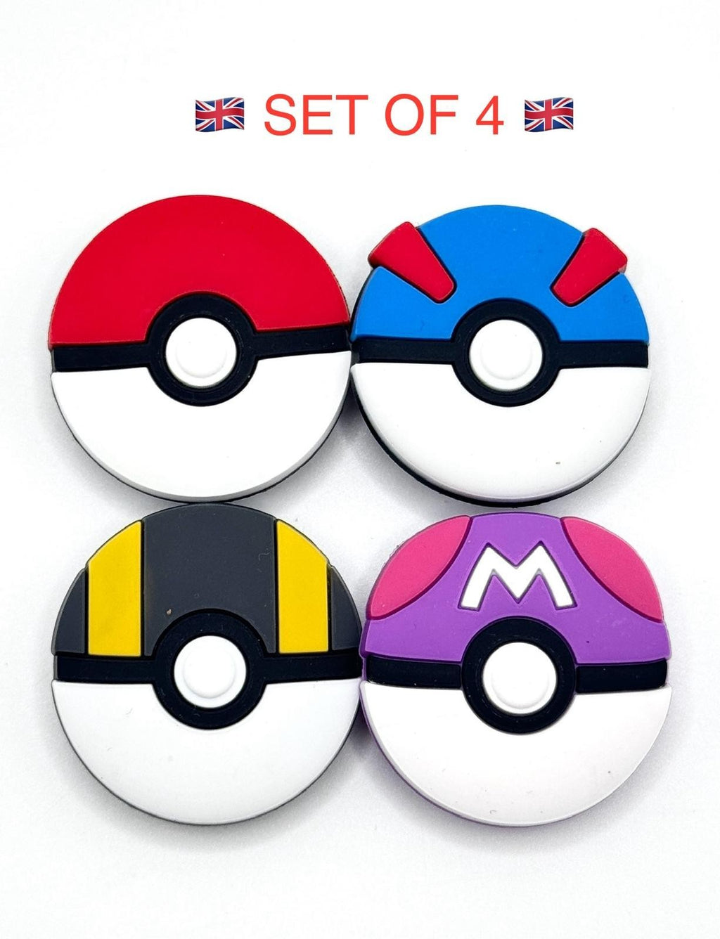 Pokémon poké ball mix shoe charms, set of 4 – photo 1