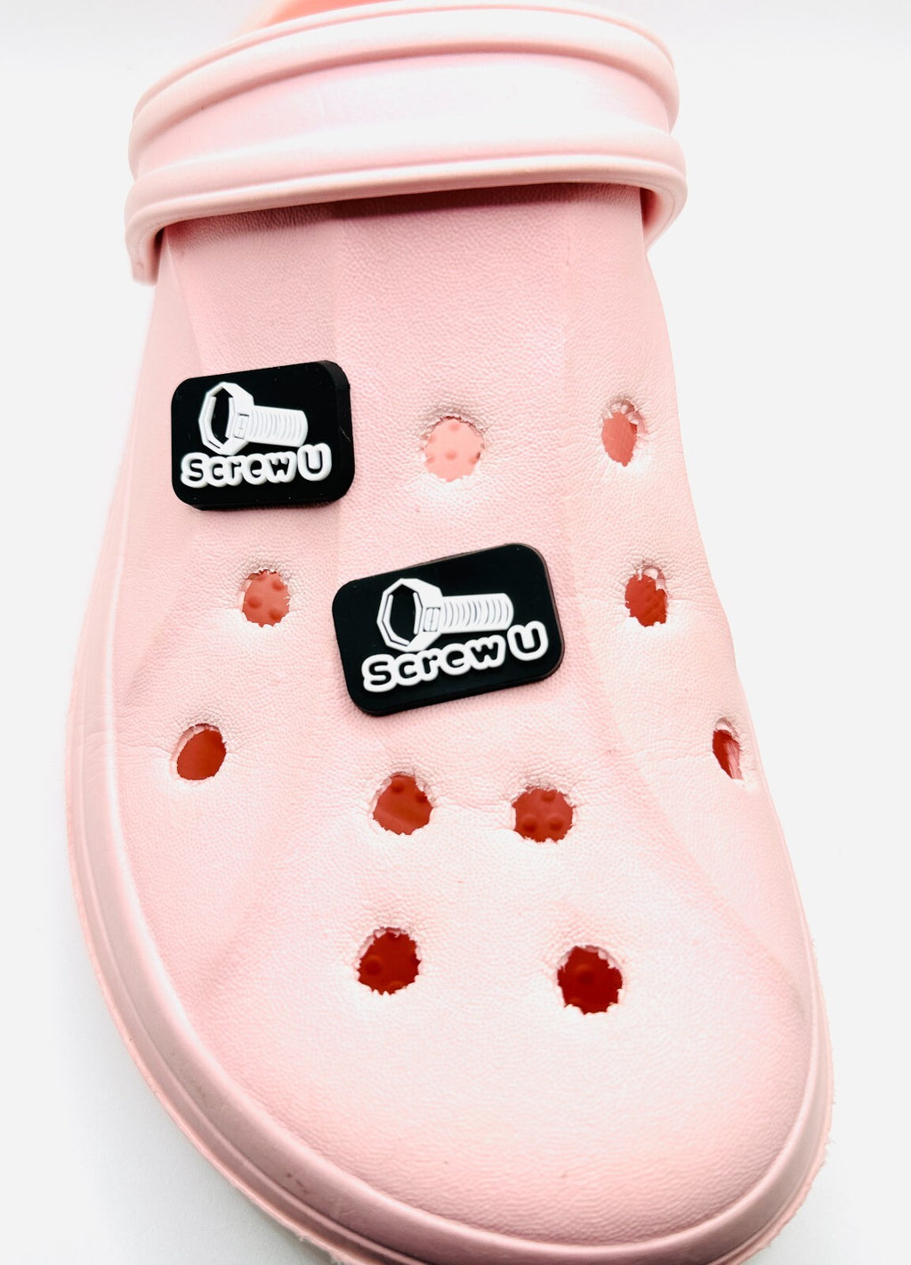 Screw U You shoe charms, set of 2, for Crocs-style clogs