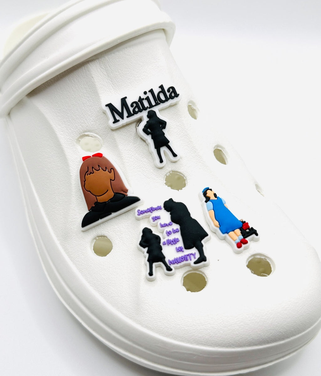 Matilda shoe charms, set of 4, for Crocs-style clogs