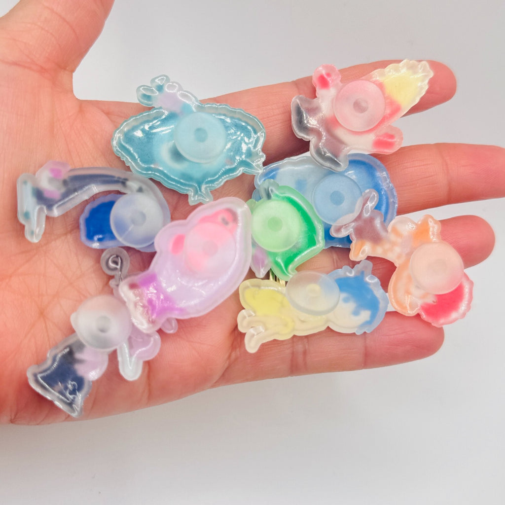 Inside Out Glow in the Dark shoe charms, set of 9, for Crocs-style clogs