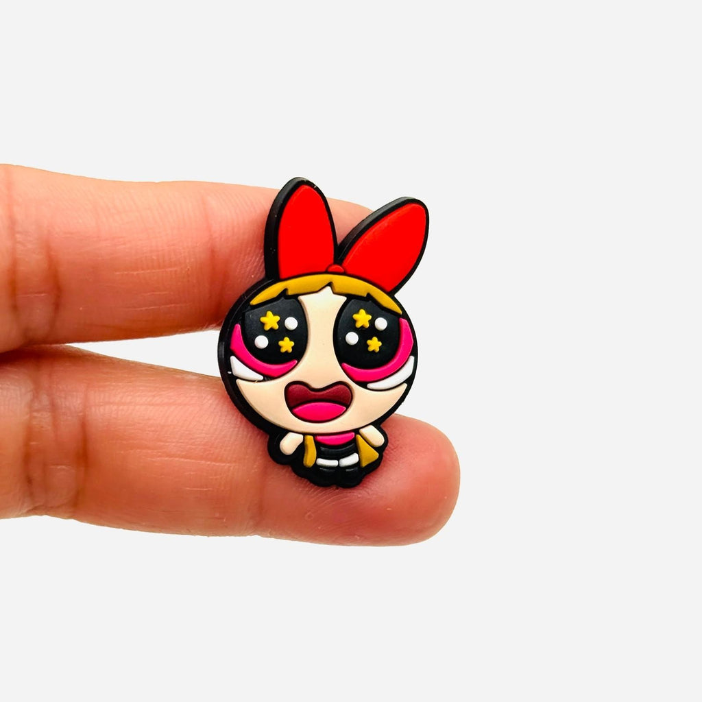 Power Puff Girls shoe charms, set of 6, for Crocs-style clogs