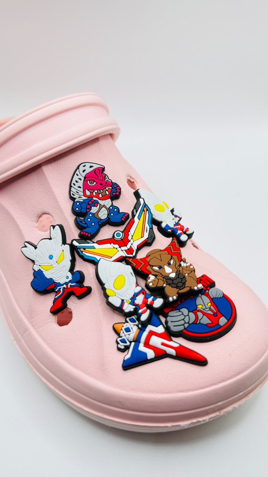Ultraman shoe charms, set of 8, for Crocs-style clogs