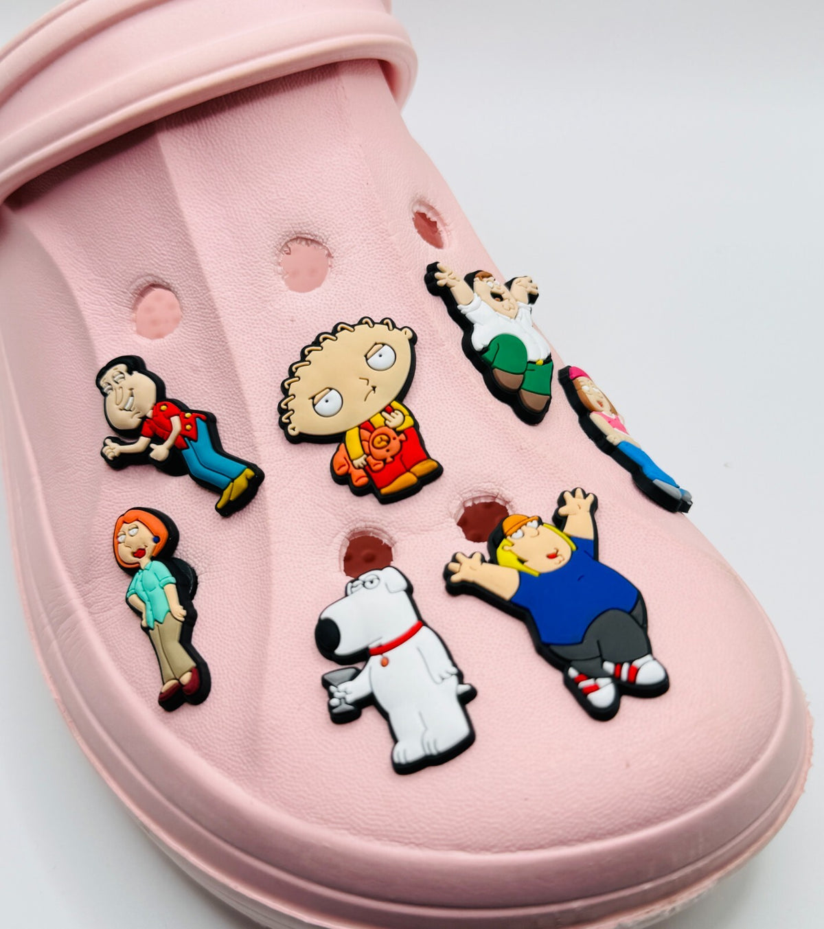 Family Guy shoe charms, set of 7, for Crocs-style clogs