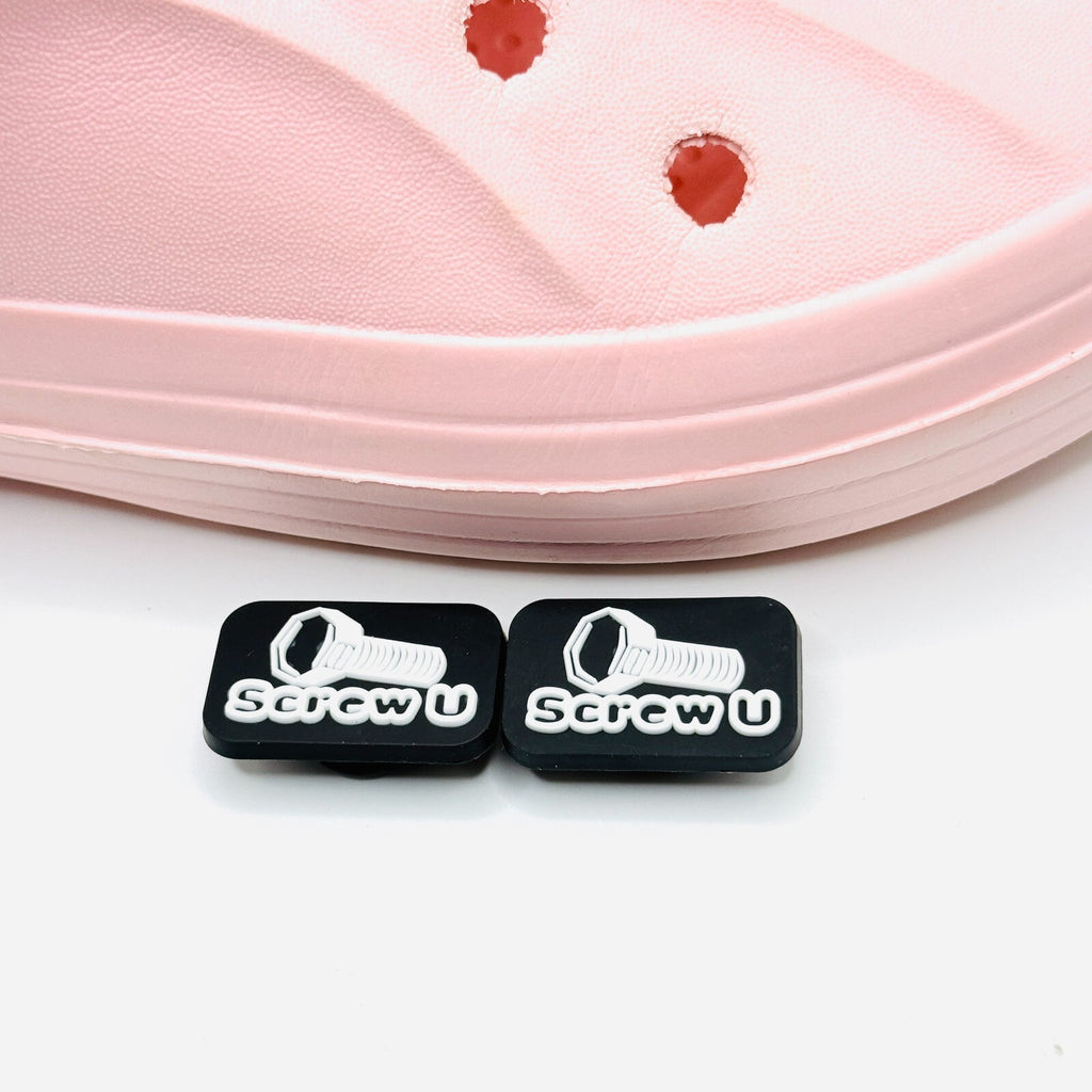 Screw U You shoe charms, set of 2, for Crocs-style clogs