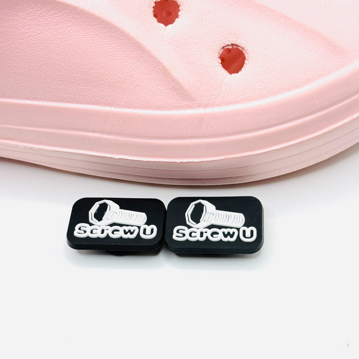 Screw U You shoe charms, set of 2, for Crocs-style clogs