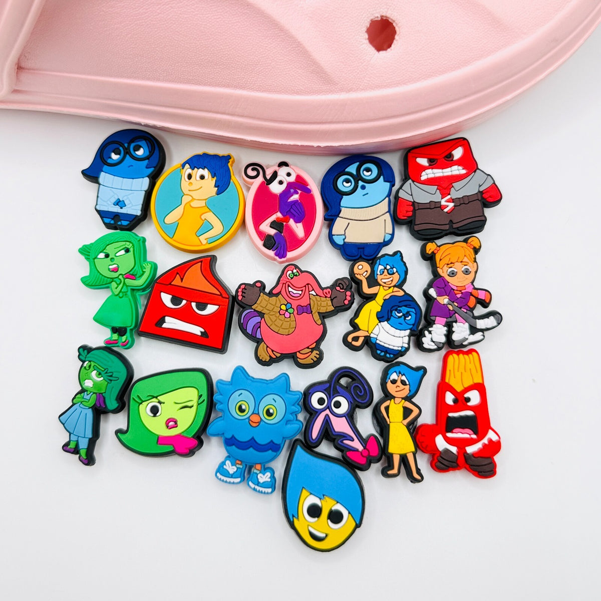 Inside Out shoe charms, set of 17, for Crocs-style clogs