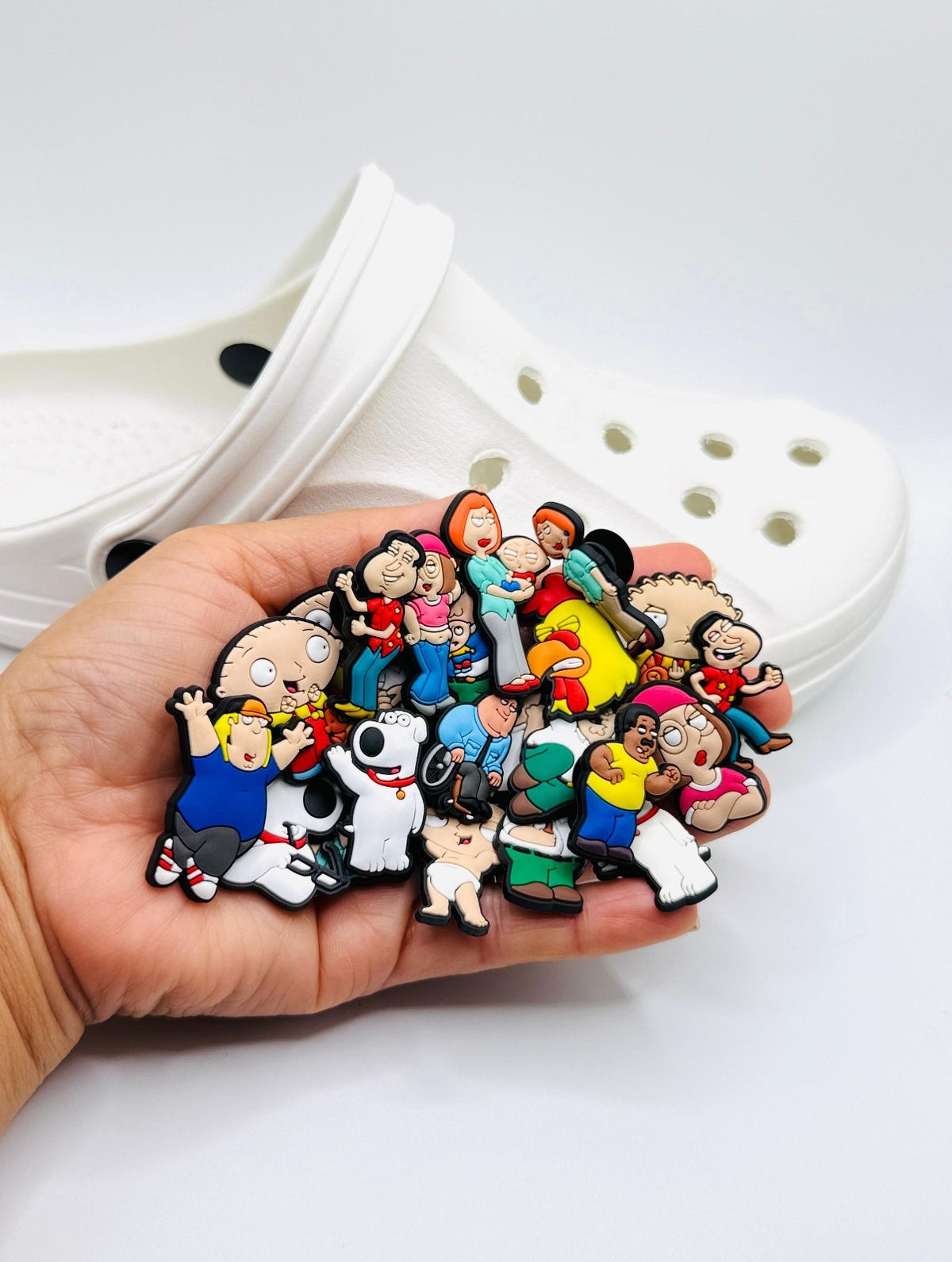 Family Guy shoe charms, set of 23, for Crocs-style clogs