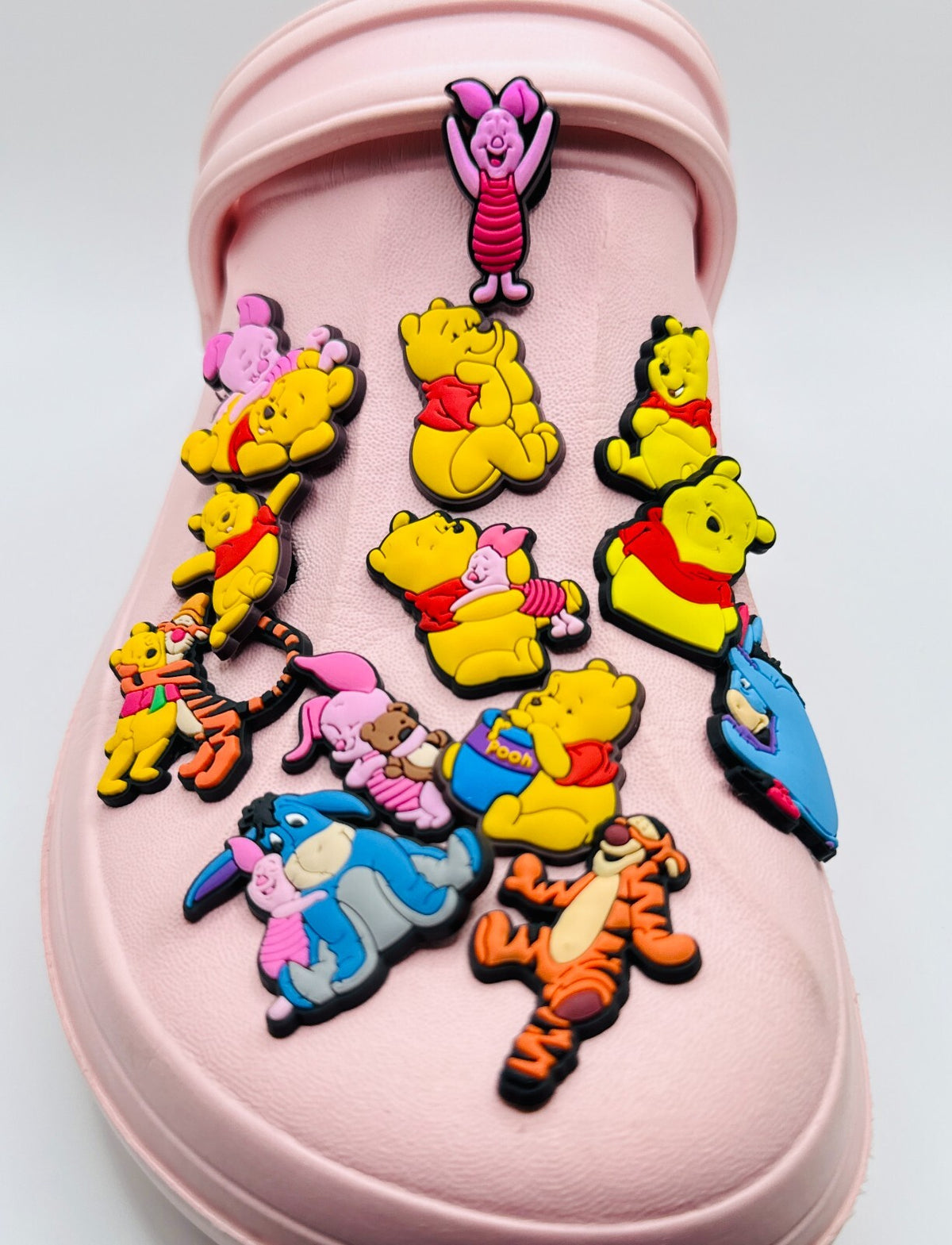 Winnie The Pooh shoe charms, set of 13, for Crocs-style clogs