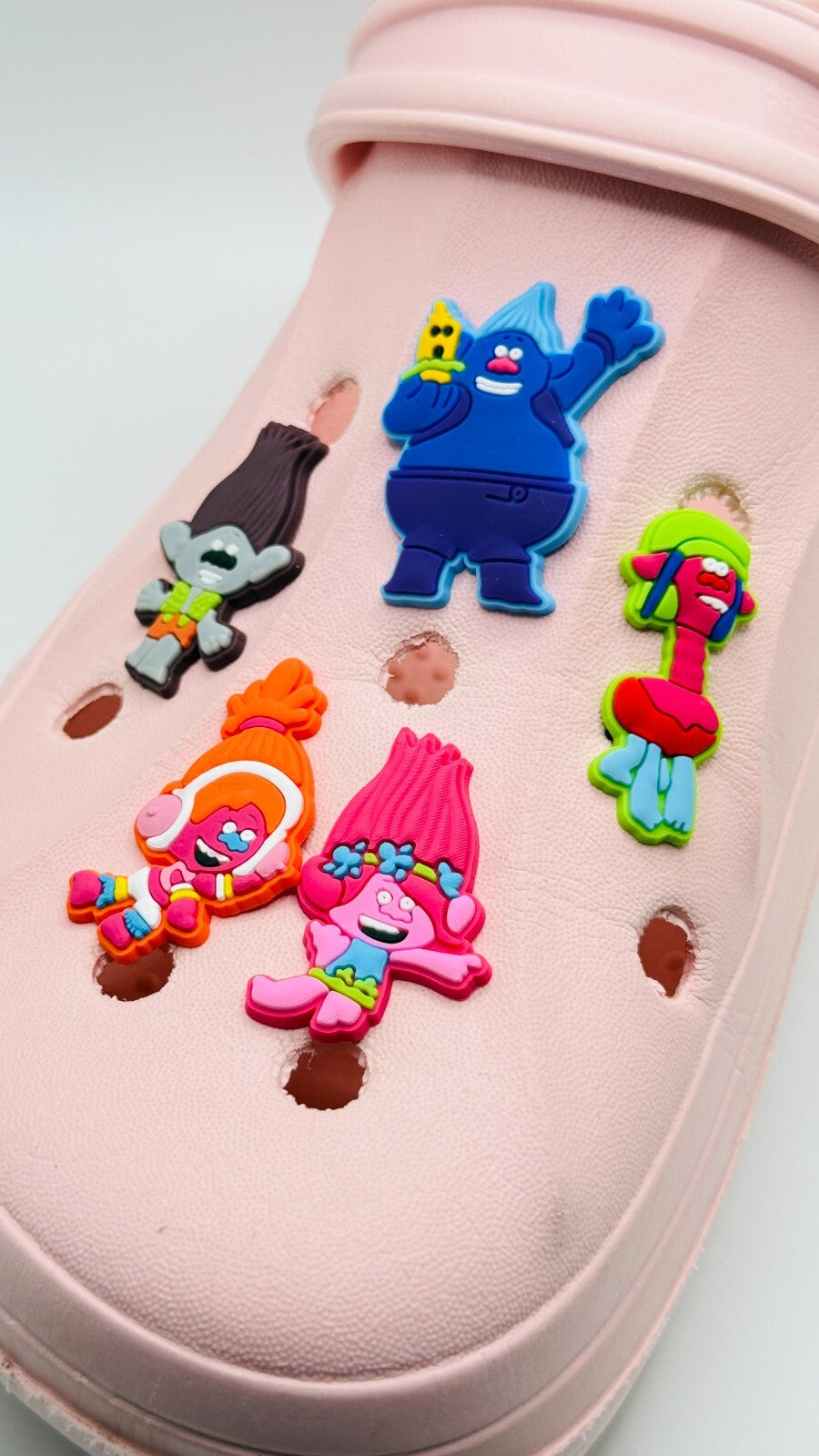 Trolls shoe charms, set of 5, for Crocs-style clogs