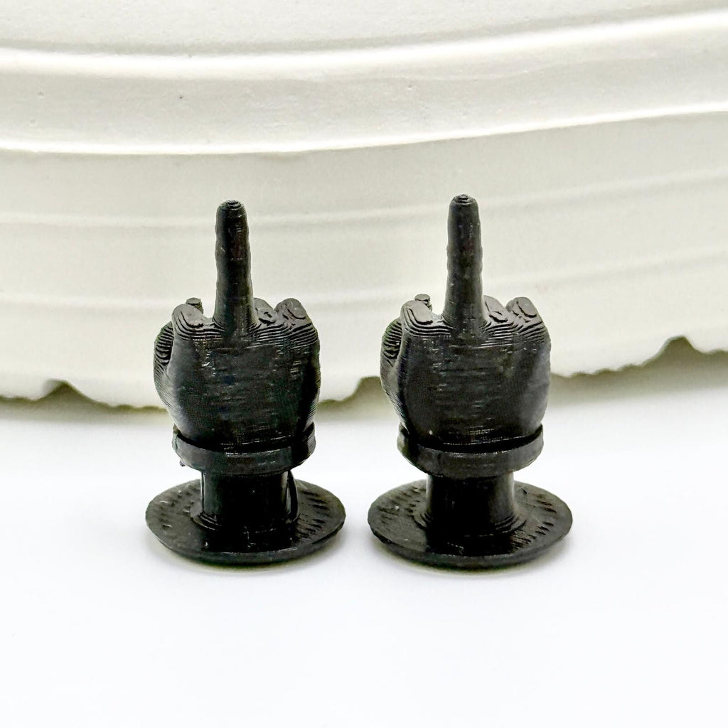 Middle Finger shoe charms, set of 2, for Crocs-style clogs