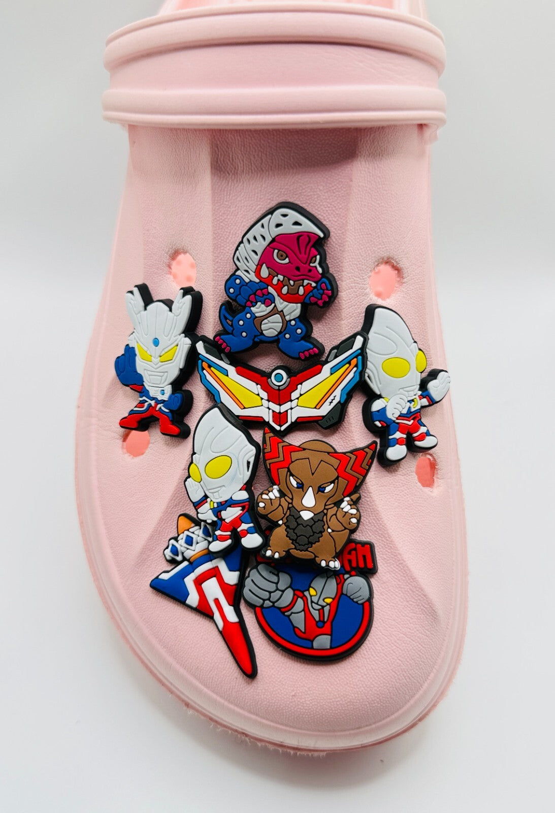 Ultraman shoe charms, set of 8, for Crocs-style clogs