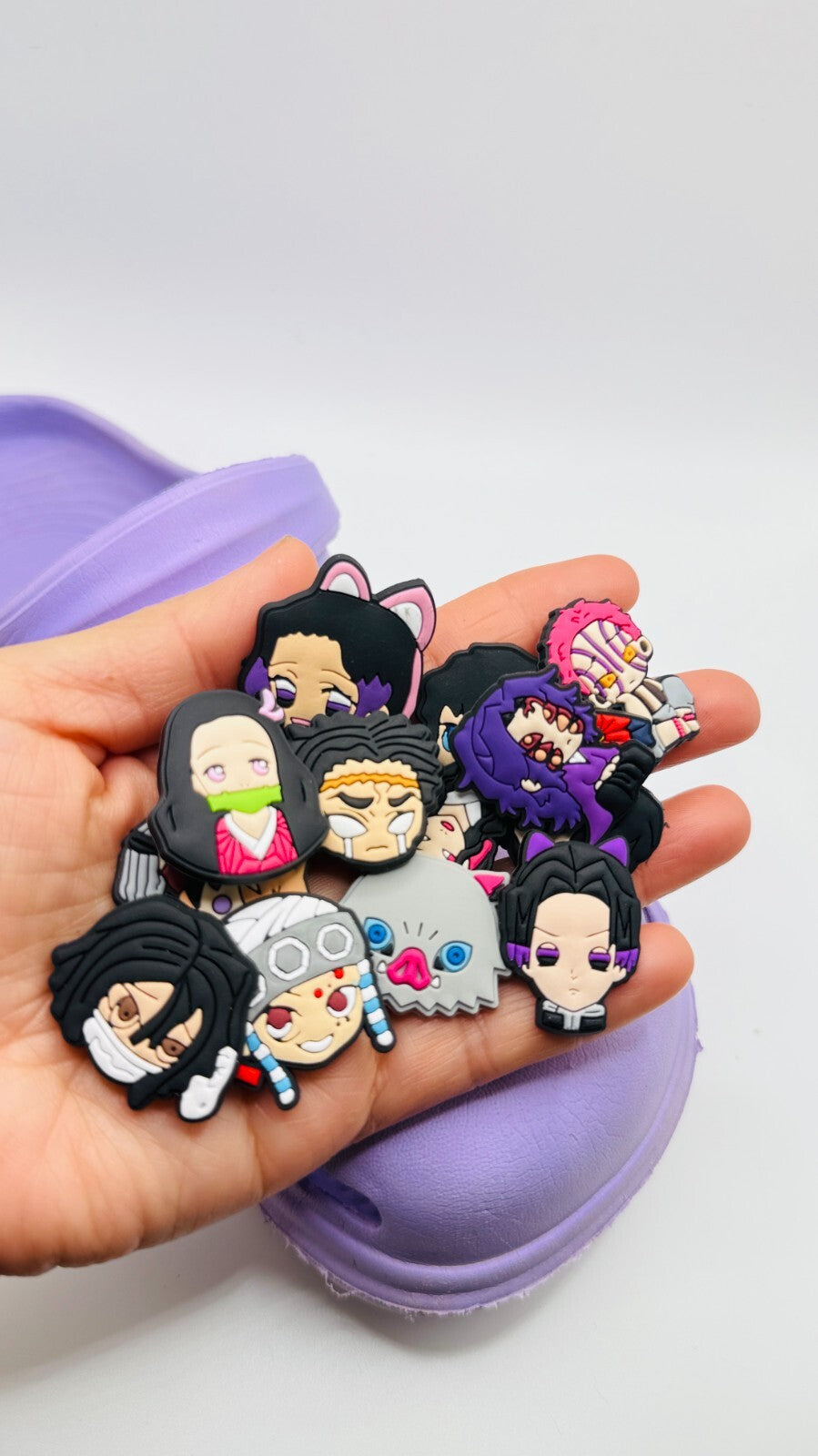 Demon Slayer shoe charms, set of 14, for Crocs-style clogs