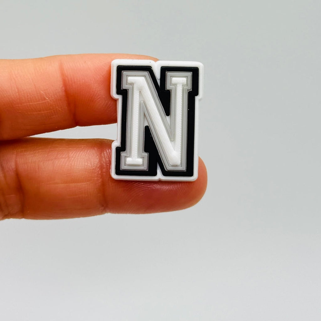 Letters White shoe charms for Crocs-style clogs