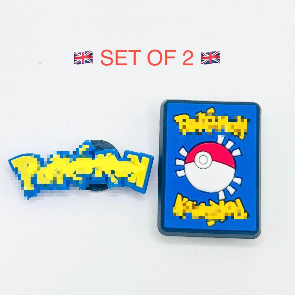 Pokémon logo and card shoe charms, set of 2 – photo 1