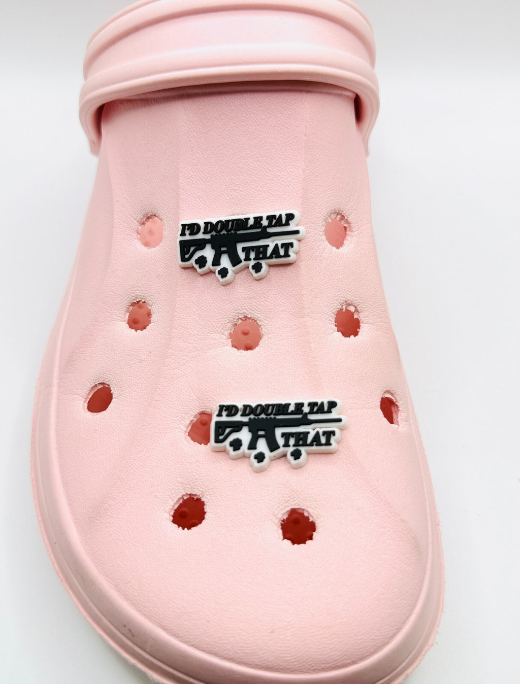 I'd Double Tap shoe charms, set of 2, for Crocs-style clogs