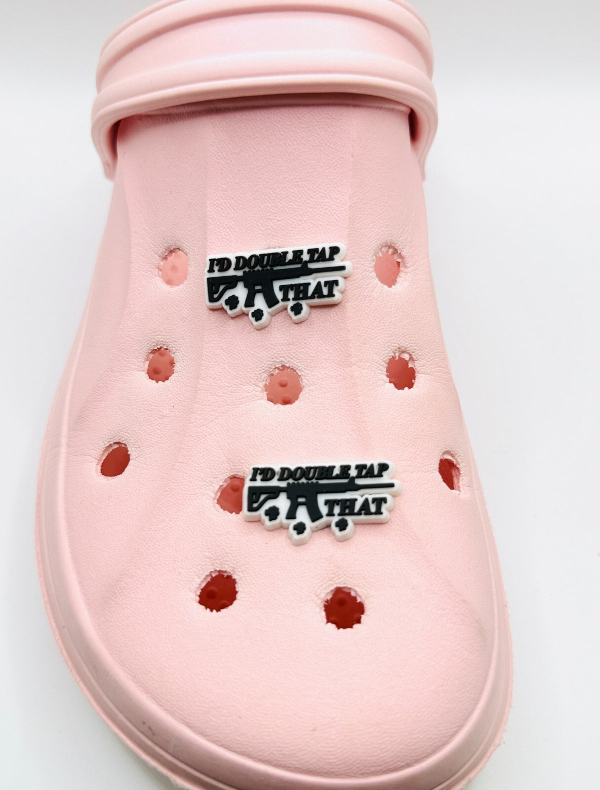 I'd Double Tap shoe charms, set of 2, for Crocs-style clogs