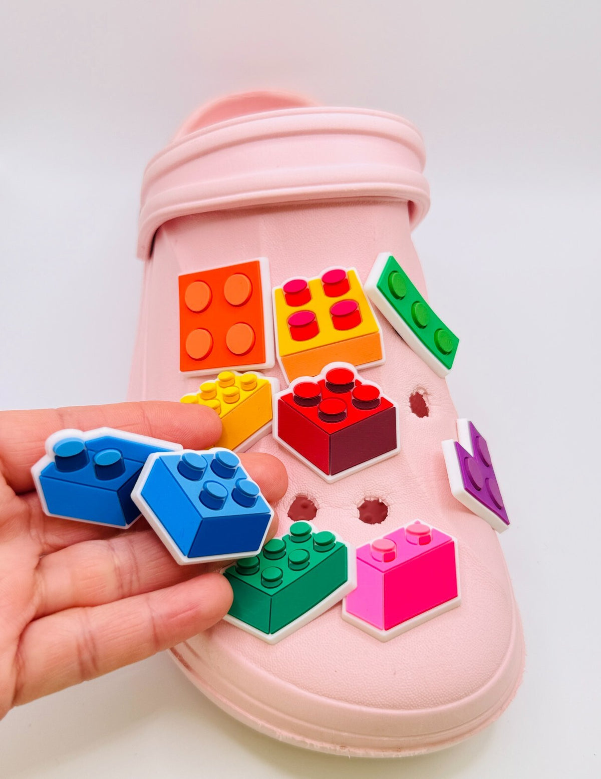 Lego shoe charms, set of 10, for Crocs-style clogs
