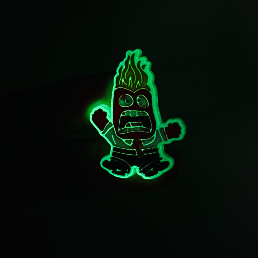 Inside Out Glow in the Dark shoe charms, set of 9, for Crocs-style clogs