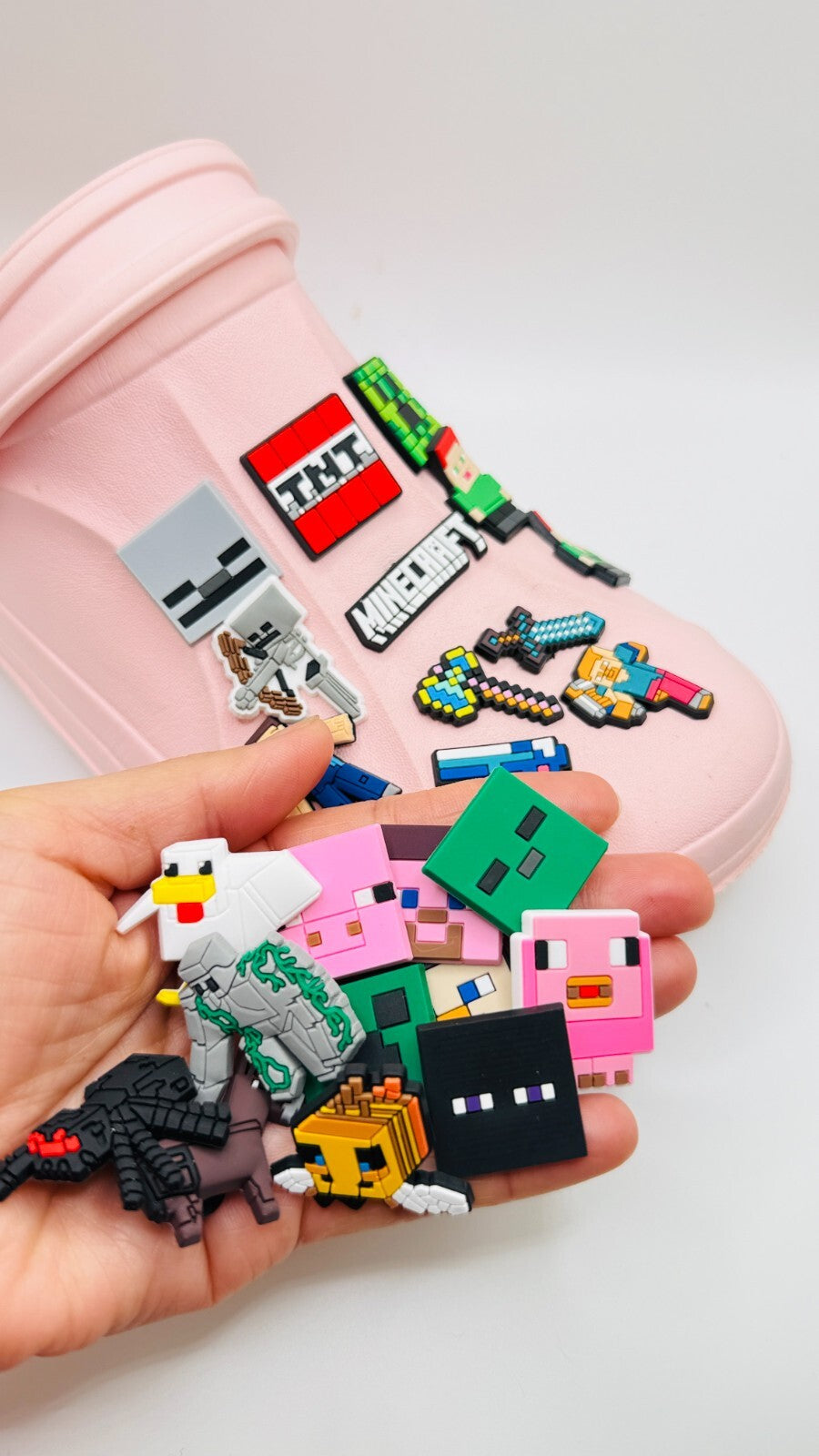 Minecraft shoe charms, set of 24, for Crocs-style clogs
