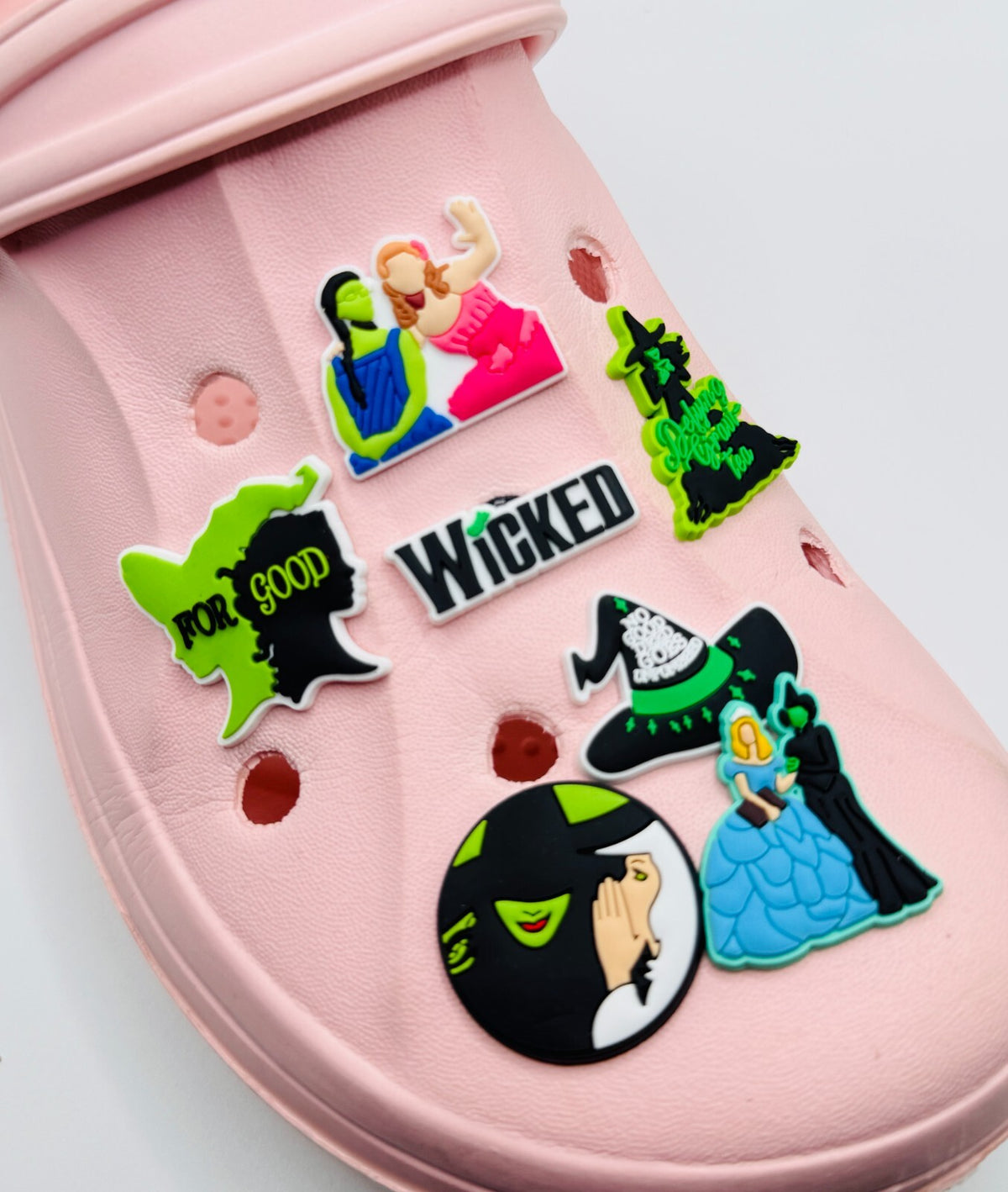 Wicked shoe charms, set of 7, for Crocs-style clogs