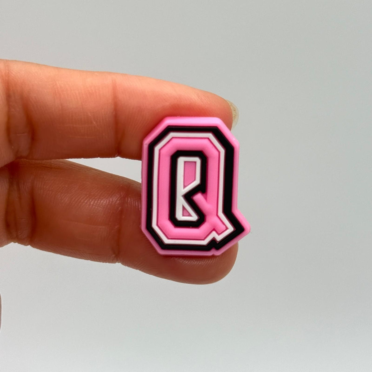 Letters Pink shoe charms for Crocs-style clogs