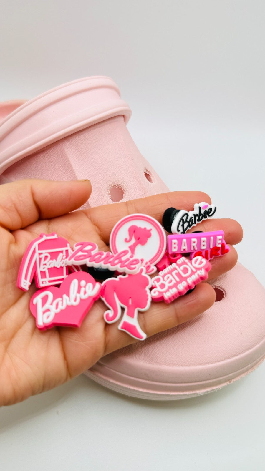 Barbie shoe charms, set of 8, for Crocs-style clogs