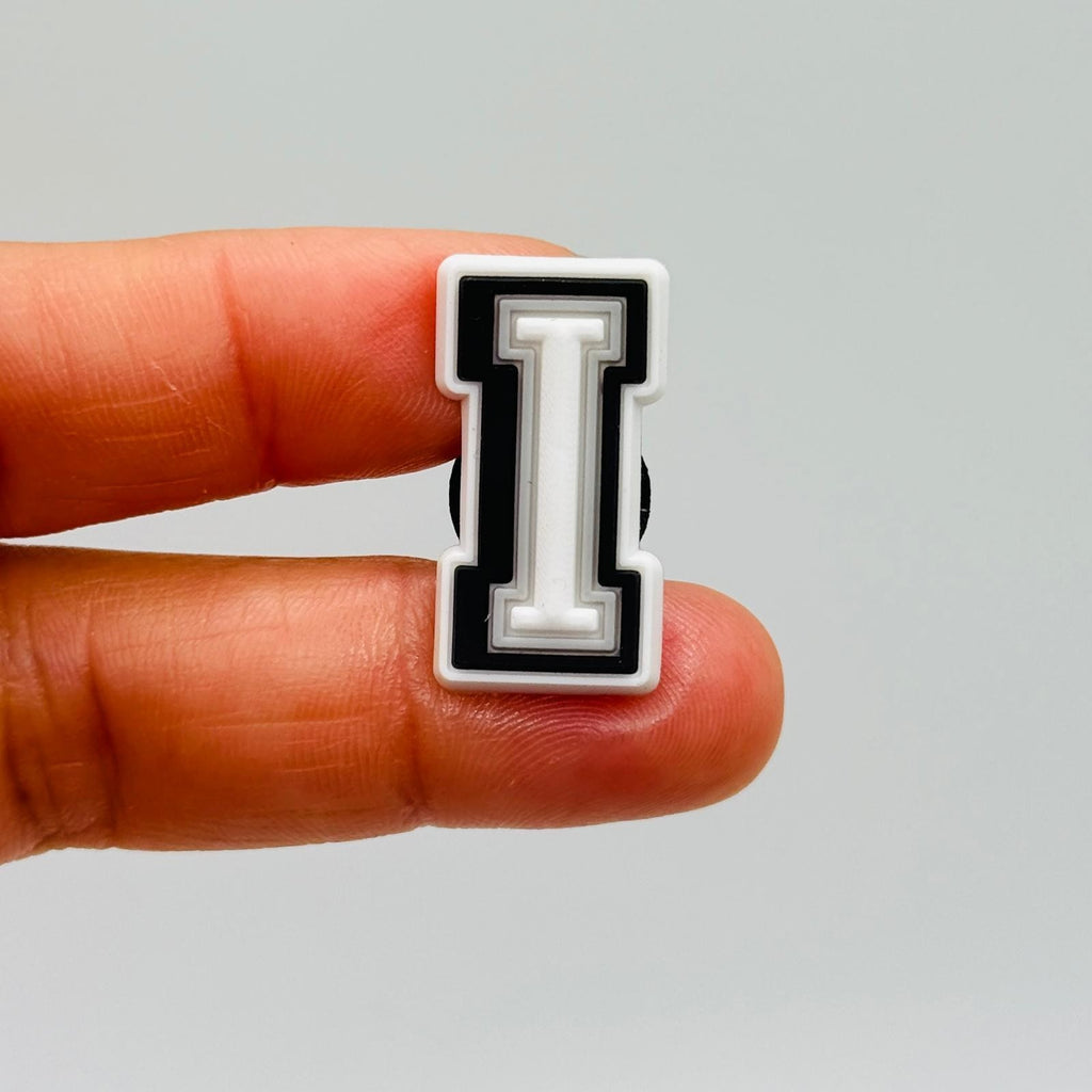 Letters White shoe charms for Crocs-style clogs