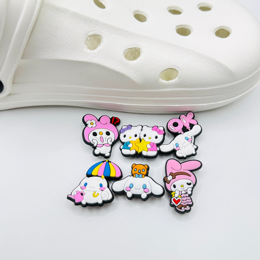 Sanrio shoe charms, set of 6, for Crocs-style clogs