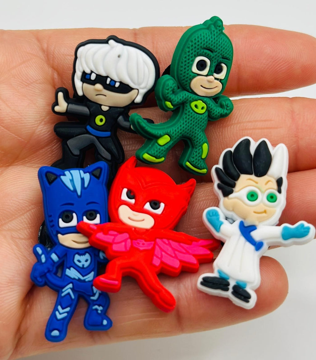 PJ Masks shoe charms, set of 5, for Crocs-style clogs