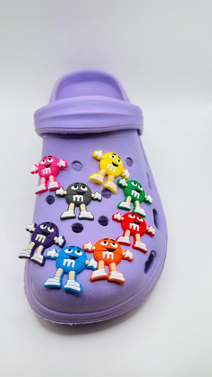 M&M's shoe charms, set of 8, for Crocs-style clogs