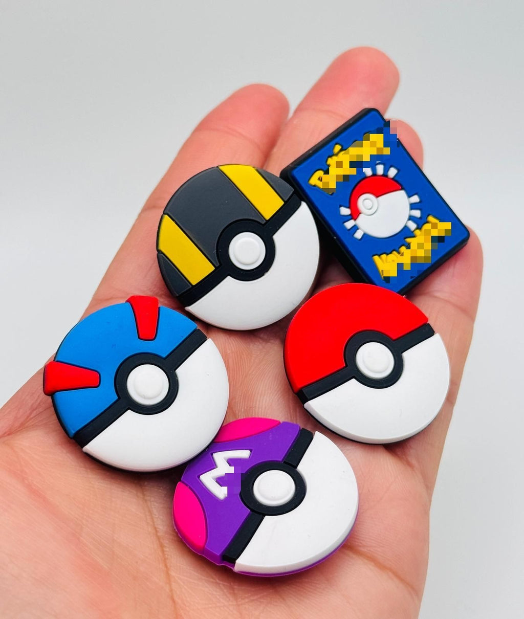 Pokémon poké balls and card shoe charms, set of 5 – photo 3