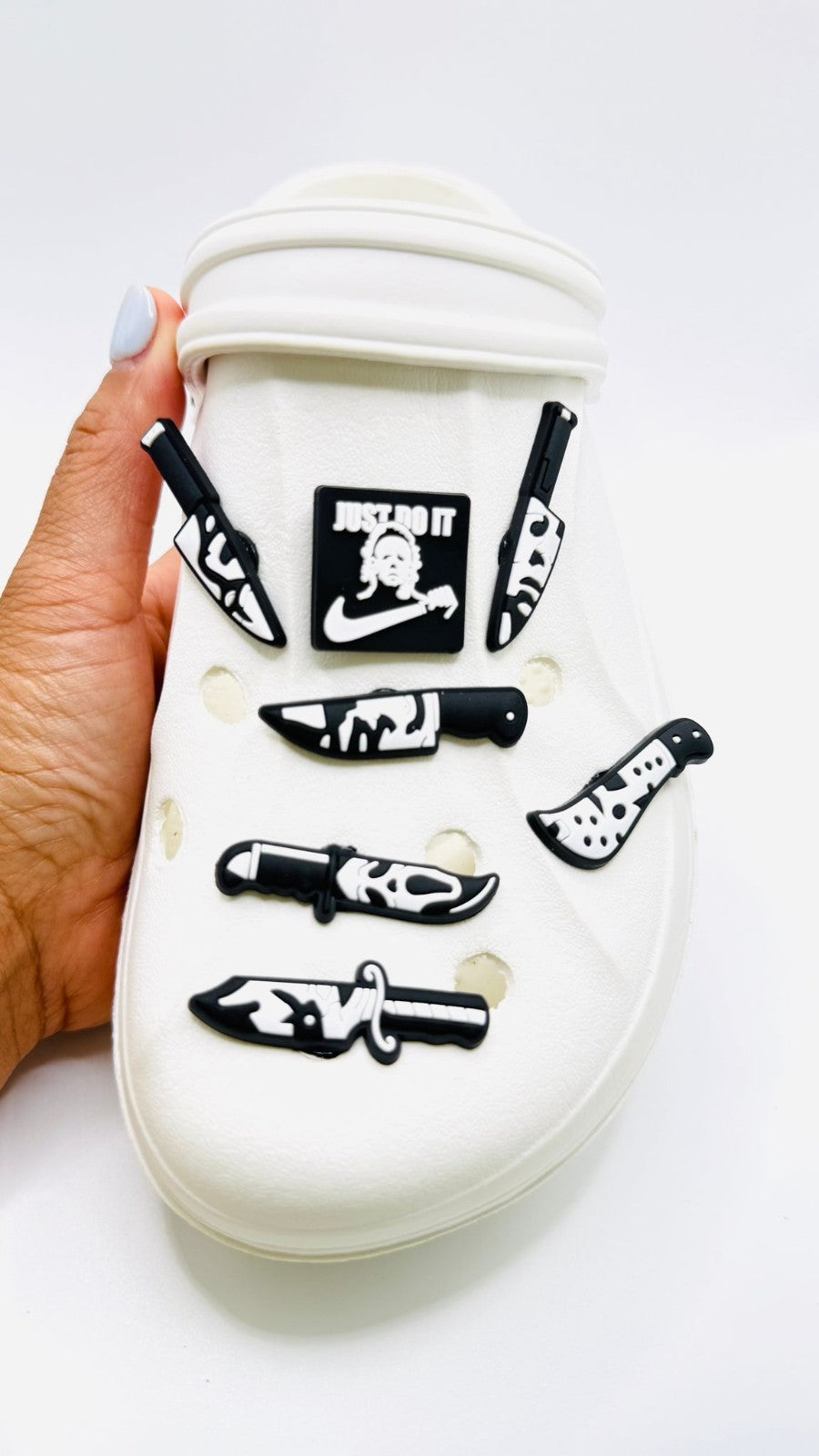 Horror Scary shoe charms, set of 7, for Crocs-style clogs