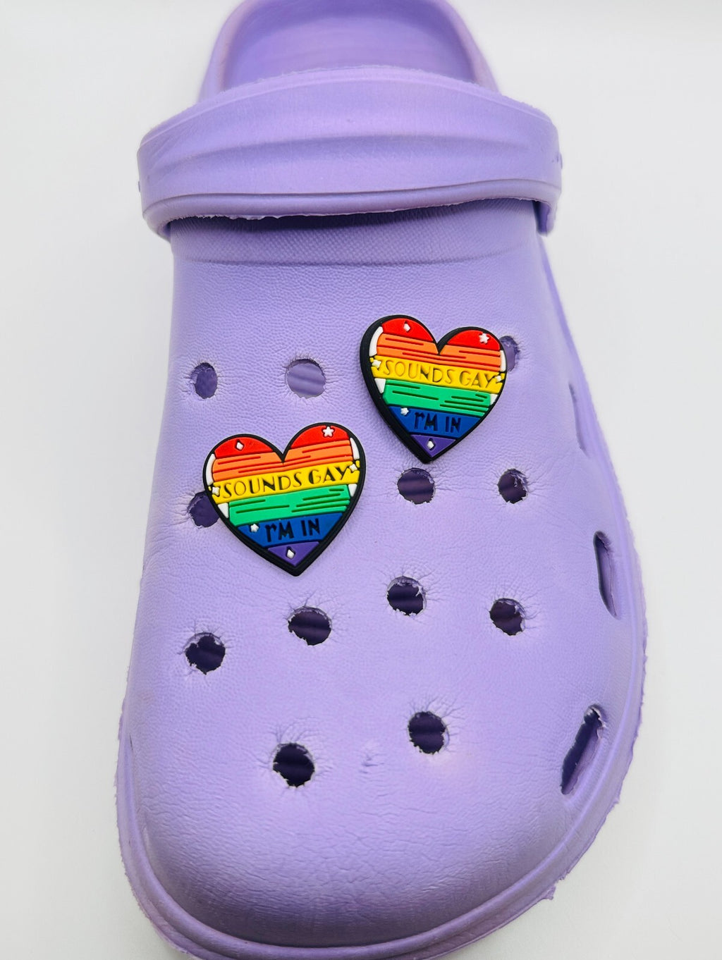 Sounds Gay I'm In shoe charms, set of 2, for Crocs-style clogs