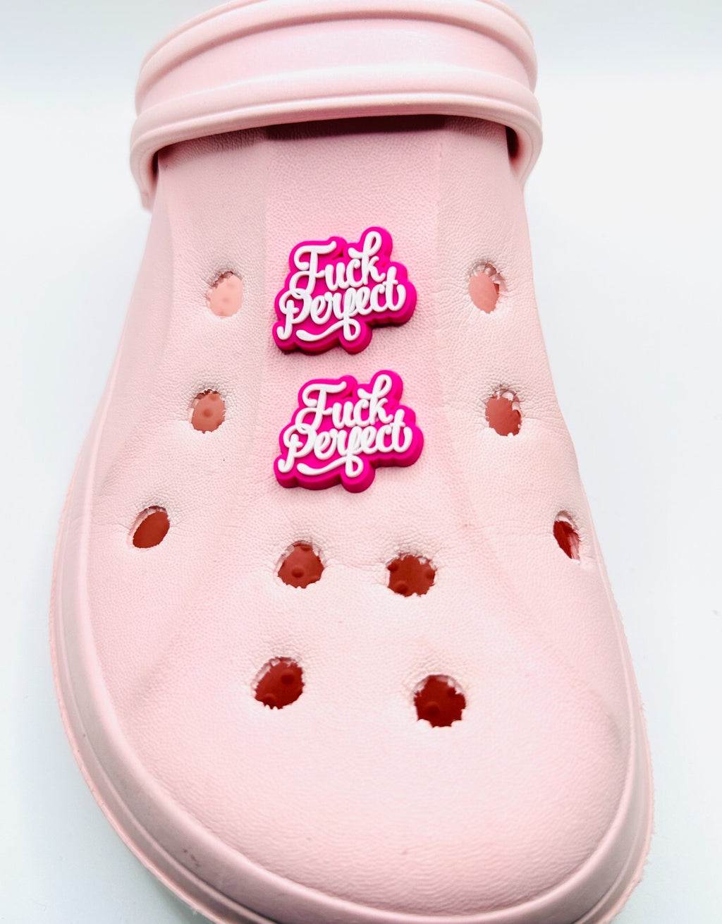 F*ck Perfect shoe charms, set of 2, for Crocs-style clogs