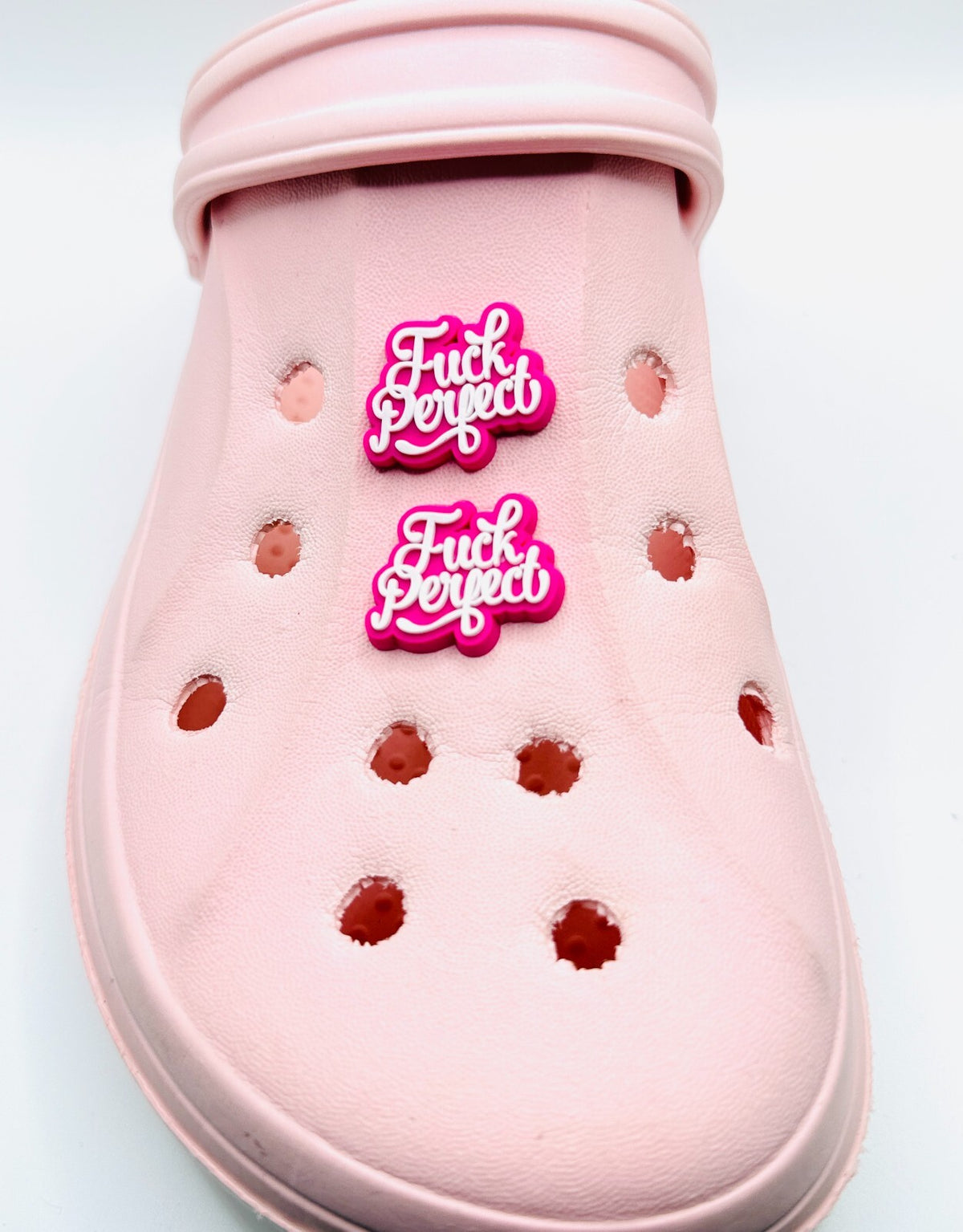 F*ck Perfect shoe charms, set of 2, for Crocs-style clogs